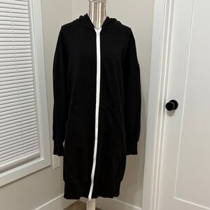 Dress Blank ladies sz L Black Hooded knee length sweatshirt dress